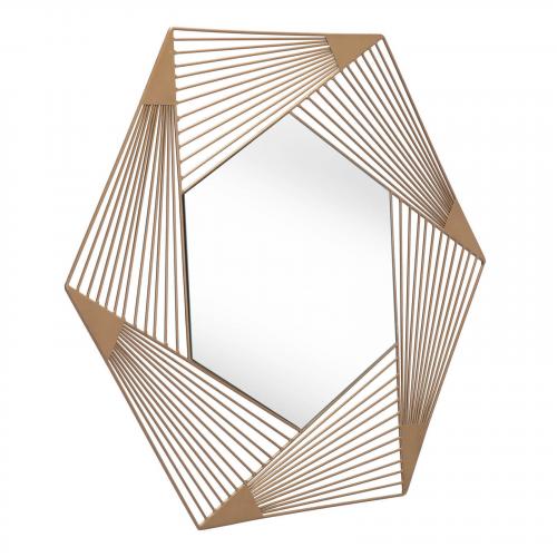 Aspect Hexagonal Mirror in Gold