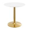 Verne 28" Dining Table in Gold White