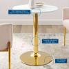 Verne 28" Dining Table in Gold White