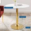 Verne 35" Dining Table in Gold White