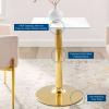Verne 24" Square Dining Table in Gold White