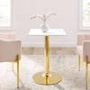 Verne 24" Square Dining Table in Gold White