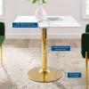 Verne 35" Square Dining Table in Gold White
