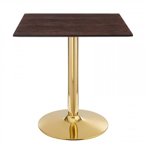 Verne 28" Square Dining Table in Gold Cherry Walnut