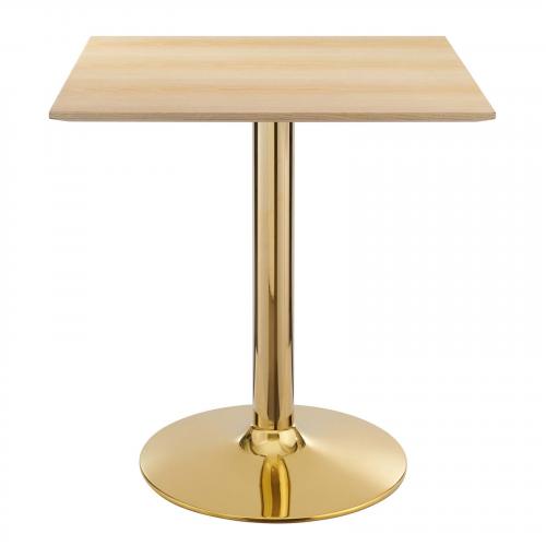 Verne 28" Square Dining Table in Gold Natural