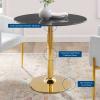 Verne 35" Artificial Marble Dining Table in Gold Black