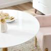 Verne 40" Dining Table in Gold White