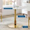 Verne 40" Artificial Marble Dining Table in Gold White