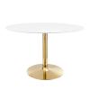 Verne 48" Oval Dining Table in Gold White