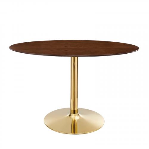 Verne 48" Oval Dining Table in Gold Walnut