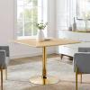 Verne 40" Square Dining Table in Gold Natural