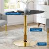 Verne 42" Artificial Marble Dining Table in Gold Black