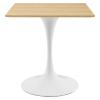 Lippa 28" Square Dining Table in White Natural