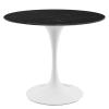 Lippa 36" Artificial Marble Dining Table in White Black