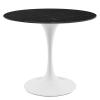 Lippa 36" Artificial Marble Dining Table in White Black