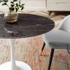 Lippa 42" Oval Artificial Marble Dining Table in White Black