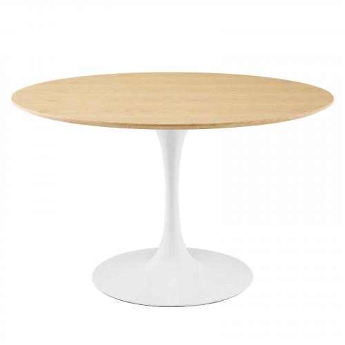 Lippa 47" Dining Table in White Natural