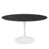 Lippa 54" Artificial Marble Dining Table in White Black