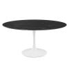 Lippa 60" Artificial Marble Dining Table in White Black