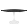 Lippa 60" Artificial Marble Dining Table in White Black